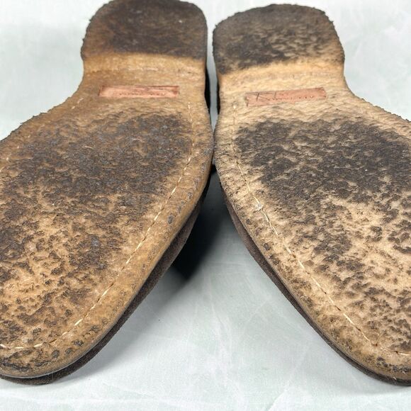 AllSaints Leigh Suede Plain Toe Derby Shoes Mens 43 / 10 Pull Tab Oxford Brown - Picture 15 of 16